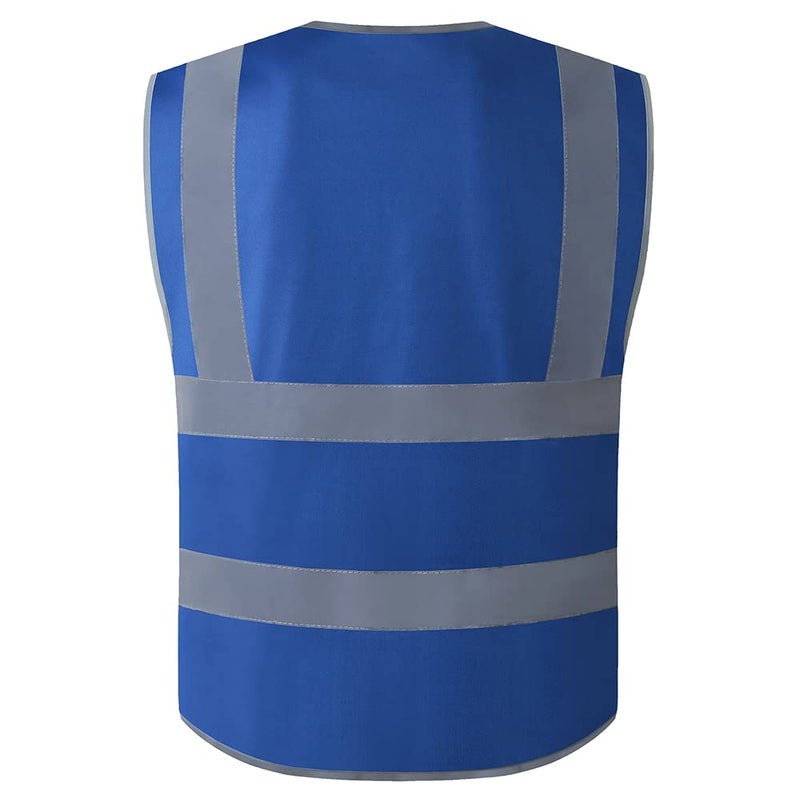 XIAKE 9 Pockets Class 2 High Visibility Reflective Safety Vest for Men Women,Meets ANSI/ISEA Standard(Royal Blue,Small) - Image 2